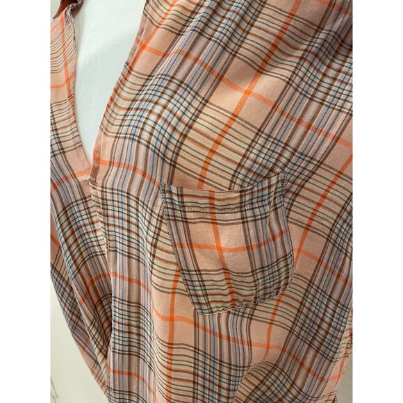 ~ Sz 6 Holding Horses Blouse Light Flowy Convertible Sleeves Oversized 6 Boho Sm - Picture 2 of 12